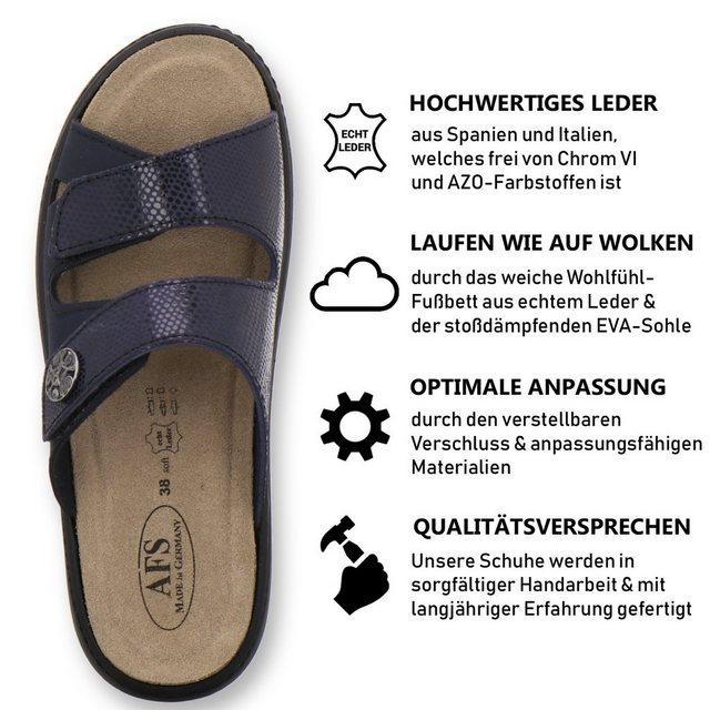 AFS-Schuhe 2808 Pantolette für Damen aus Leder mit Wechselfußbett, Made in Germany