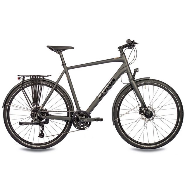 Airtracks Trekkingrad Herren City XXL Fahrrad 28 Zoll Trekking Fahrrad TR.2880-CUES, 20 Gang, (2x10 G Shimano CUES RD-U6020-10 Shadow), Schwarz Matt - Rahmenhöhen 56 cm & 60 cm " Modeljahr 2024 "