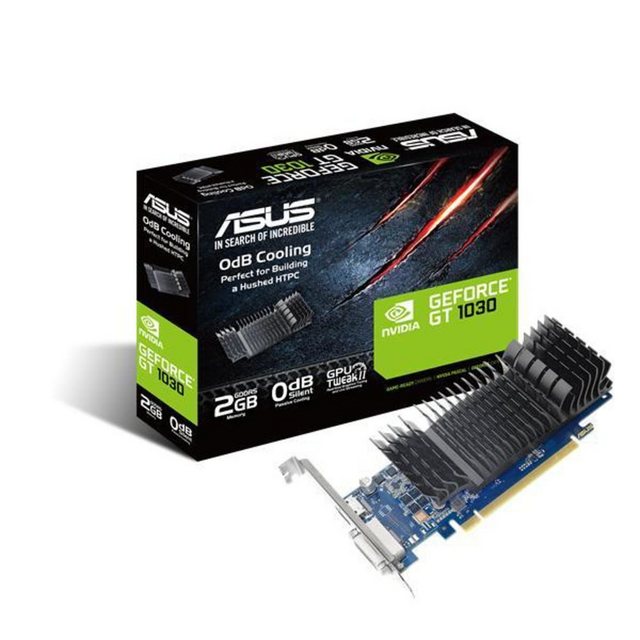 Asus NVIDIA GeForce GT1030-SL-2G-BRK Grafikkarte (Low-Profile, PCIe 3.0, 2GB, GDDR5 Speicher, HDMI, DVI, GT 1030)