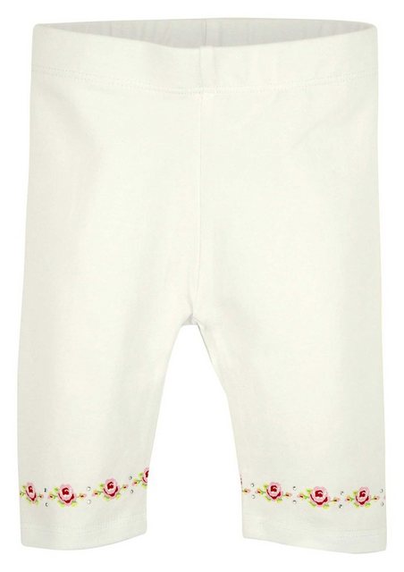 BONDI Caprileggings Baby Mädchen Hose "Röschen" 85820 - Weiß - Blümchen Kindermode