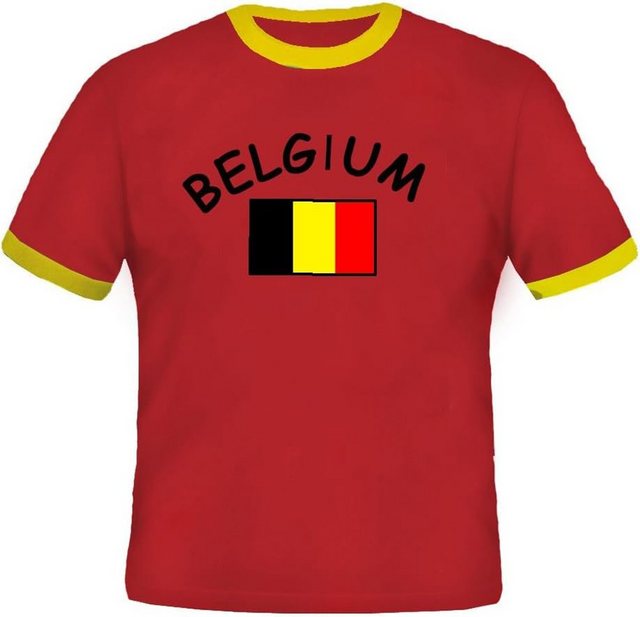 BRUBAKER T-Shirt Belgien - Retro Unisex Fan Shirt für Herren und Damen (1-tlg) Belgium Trikot