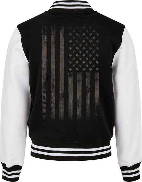 Baddery Collegejacke College Jacke : USA Flagge - Baseball Jacke - Sweat College Jacket, hochwertiger Siebdruck, Stick-Patch, auch Übergrößen