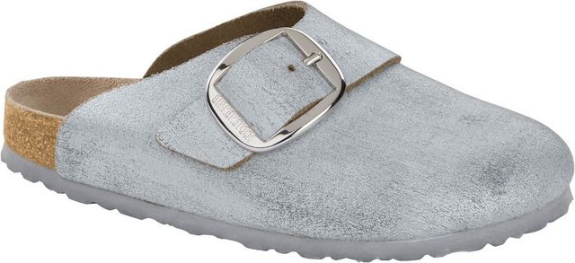 Birkenstock BIRKENSTOCK Clog Basel Big Buckle washed metallic blue silver 1012892 Pantoffel