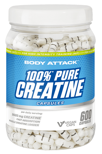 Body Attack 100% PURE CREATINE - 600 Caps