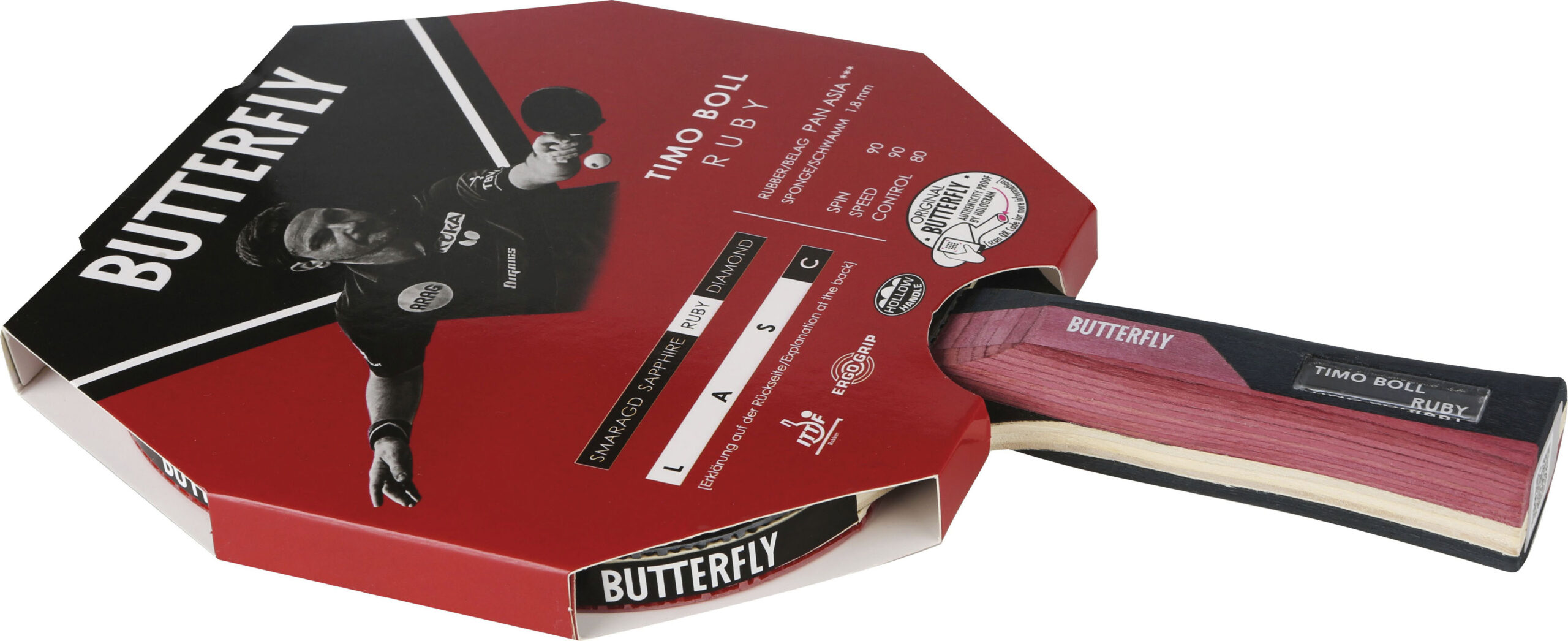 Butterfly Tischtennisschläger "Timo Boll Ruby, TT Tischtennis Schläger"