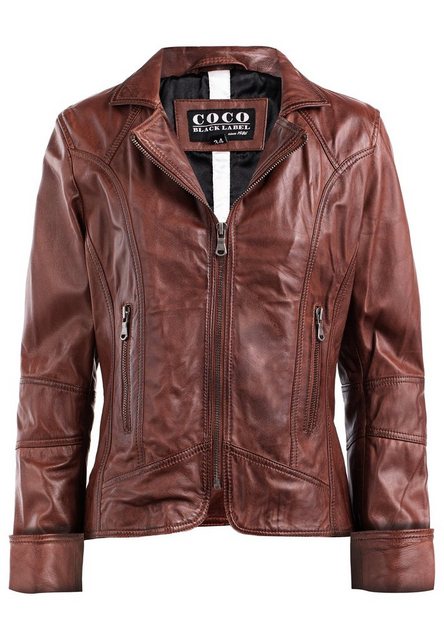 CBL Lederjacke Lederjacke im Biker Style mit Reverskragen