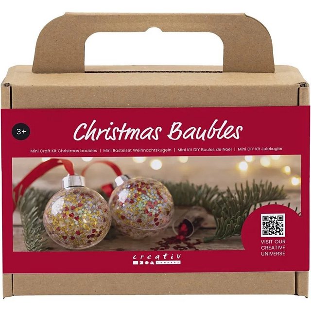 Creotime Bastelperlen Mini Kreativ Set Weihnachtskugeln, Pailletten, 1 P