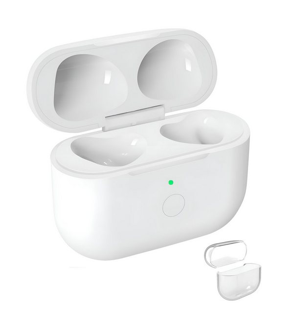 Cyoo Kabelloses Ersatz Ladecase Case für Apple AirPods 3 Schutzhülle Induktions-Ladegerät (Set, 2-tlg., Qi-Kompatibilität, Wireless Ladeschale Lade Station, mit MagSafe-Funktion, Transparent Schutzhülle, Integrierter Chip)