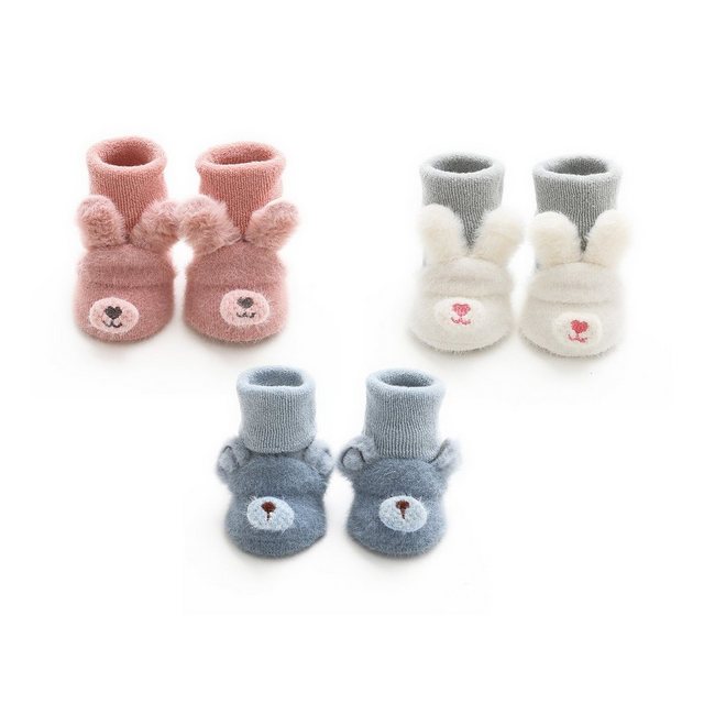 Daisred 3 Paar Antirutschsocken Stoppersocken Schuhe Baby Geschenke Krabbelschuh