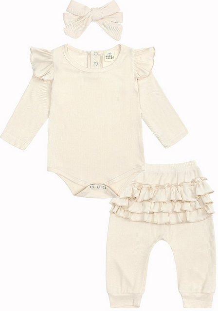 Daisred Shirt, Leggings & Haarband Babykleidung Set Baby Mädchen Kleidung Outfit Langarm Top