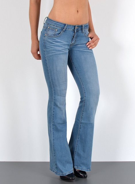 ESRA Bootcut-Jeans B400 Damen Bootcut Jeans Low Waist, bis Plussize Große Größen, Damen Bootcut Schlaghose mit Stetch bis Übergröße, Damen Flared Jeans mit weitem Bein niedrige Leibhöhe, Damen Schlagjeans bis Übergröße / Plussize Größe, Damen weite Jeans, Damen Jeans Bootcut Hose Übergröße, Damen Flared Jeans Bootcut Jeanshose Schlaghose Schlagjeans, Damen Stretchjeans Damen Low Waist Damen Jeanshose Damen Bootcut Hose, Damen Jeans Damen Hose Damen Jeanshose Bootcut, Jeans Damen Hose