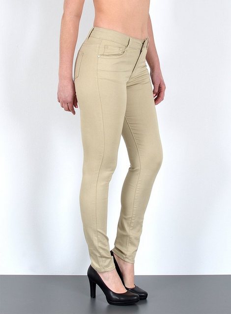 ESRA Stoffhose H520 Damen High Waist Skinny Hose, Damen Stretch Skinny Stoffhose High Rise, High Waist Skinny Hose Stretch, bis Übergröße / Plussize, Damen Röhrenhose Stretch bis Große Größe, Stoffhose Skinny Fit Damen Hose hoher Bund, Damen Hose Schwarz, Hose Beige, Hose Braun, Hose Marineblau Hohe Leibhöhe