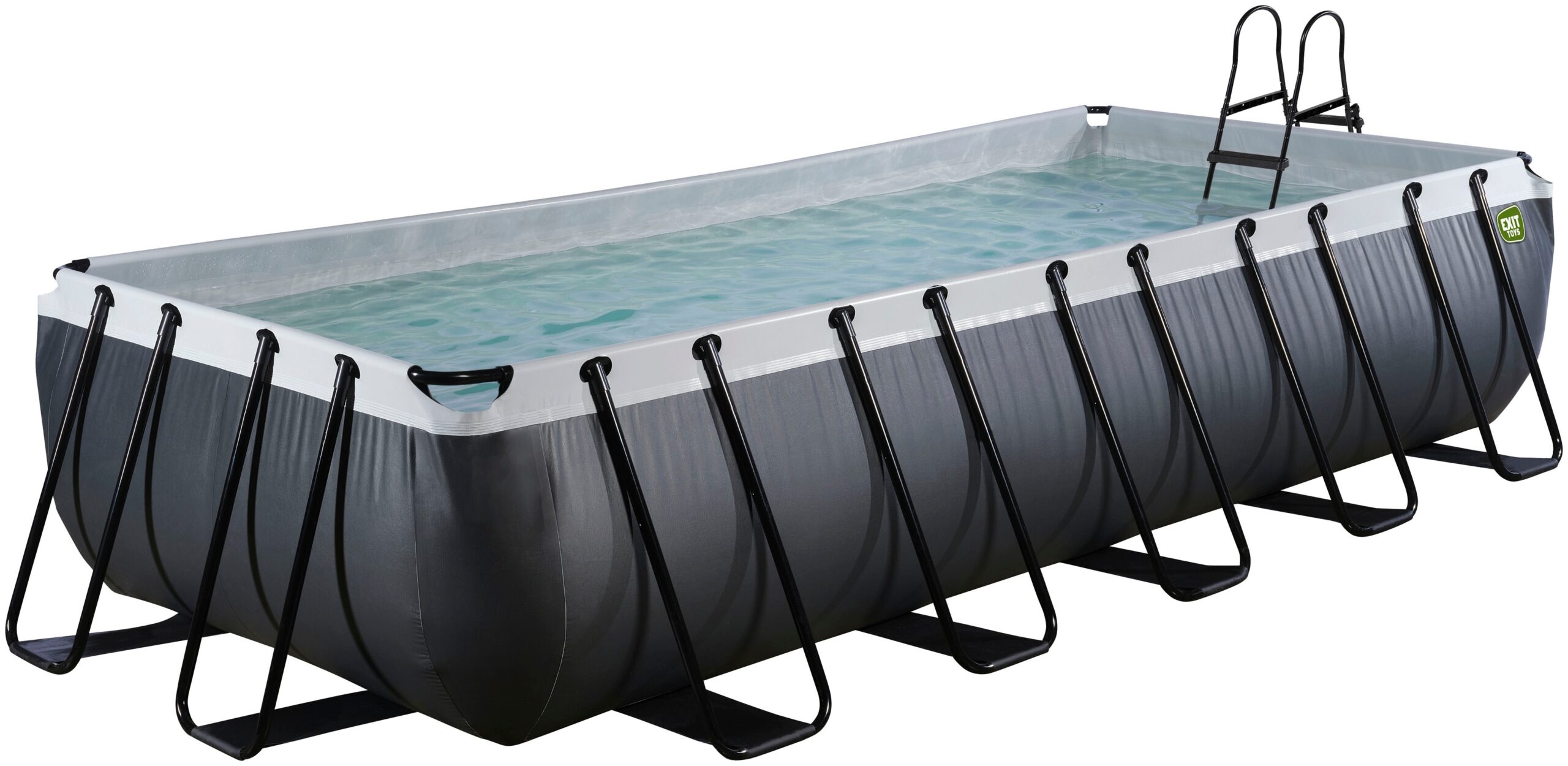 EXIT Framepool "Black Leather Pool 540x250x100cm", mit Sandfilterpumpe - schwarz