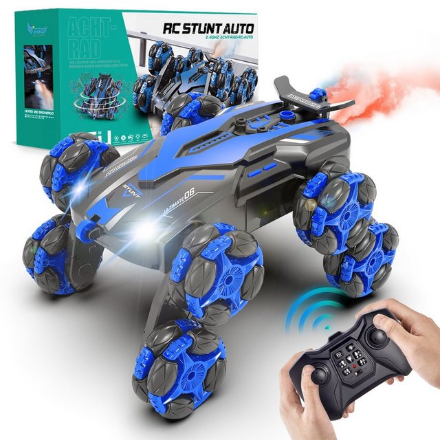 Esun RC-Auto Ferngesteuertes Auto ab 4 5 6 8 10 Jahre, RC Auto mit Fernbedienung (SET, Komplettset), RC Drift Car1:16 mit Sprühnebel-LED-Leuchten 2,4 GHz