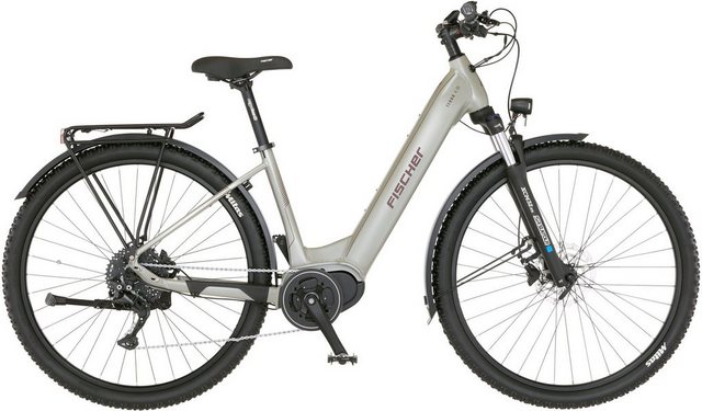 FISCHER Fahrrad E-Bike TERRA 4.0i 43, 10 Gang Shimano Deore Schaltwerk, Kettenschaltung, Mittelmotor, 630 Wh Akku, (mit Fahrradschloss)