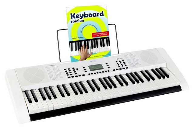 FunKey Home Keyboard 61 Edition Pro (300 Sounds, 300 Rhythmen, MP3-/USB-Port), (Schüler-Set, 3 tlg., Inkl. Keyboardschule), mit Begleitautomatik und intelligente Lernfunktion