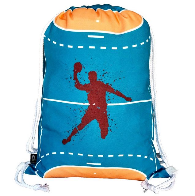 HECKBO Turnbeutel Kinder Handball Turnbeutel - waschmaschinenfest - 40x32cm - geeignet für Kindergarten, Schule, Krippe, Reise, Sport - Rucksack, Tasche, Spieltasche, Sportbeutel, Handballtasche