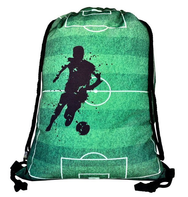 HECKBO Turnbeutel Kinder Jungen Mädchen Turnbeutel - Fussball Soccer Football Motiv - waschmaschinenfest - 40x32cm - für Kindergarten, Schule, Sport - Rucksack, Schuhbeutel, Tasche, Sporttasche, Fussballtasche