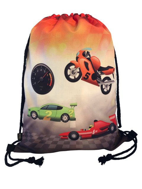 HECKBO Turnbeutel Kinder Turnbeutel Beutel Mädchen Jungen Sport Schule - Rennauto Racing