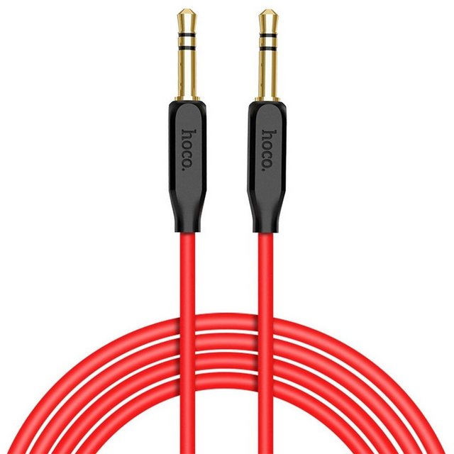 HOCO UPA11 AUX Audio-Kabel, 3,5-mm-Klinke, (100 cm), 3.5mm Klinke auf Klinke Klinkenstecker AUX Kabel Stereo Audio Handy 1m