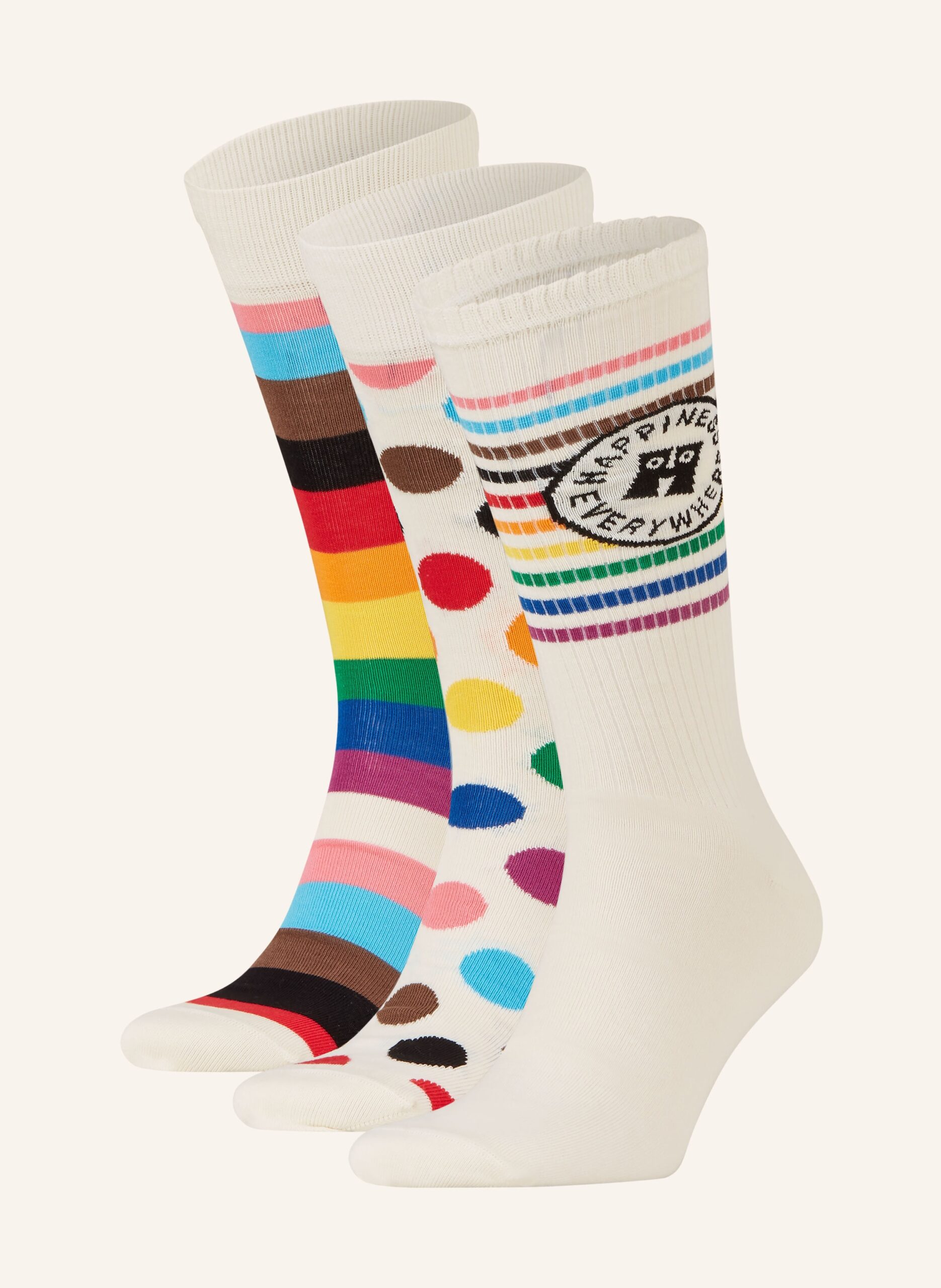 Happy Socks 3er-Pack Socken Mit Geschenkbox weiss