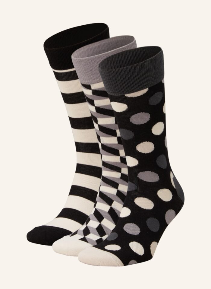 Happy Socks 4er-Pack Strümpfe CLASSIC BLACK & WHITE mit Geschenkbox