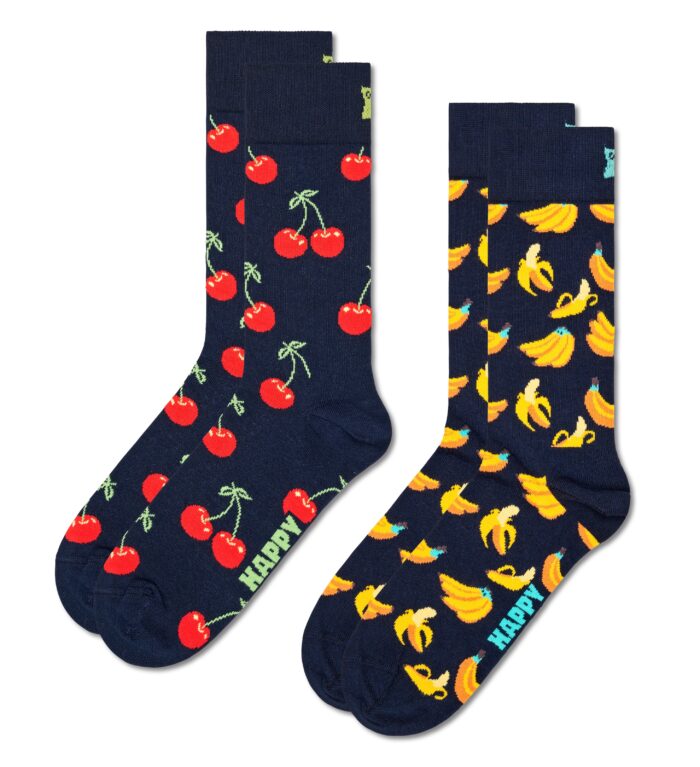 Happy Socks Socken "Classic Cherry Socks", (Packung, 2 Paar), Cherry & Banana Socks