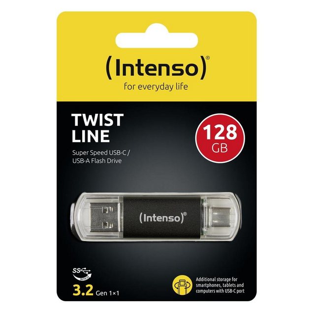 Intenso USB Stick 128GB Twist Line USB 3.2 Gen. 1x1 USB-A / USB-C USB-Stick