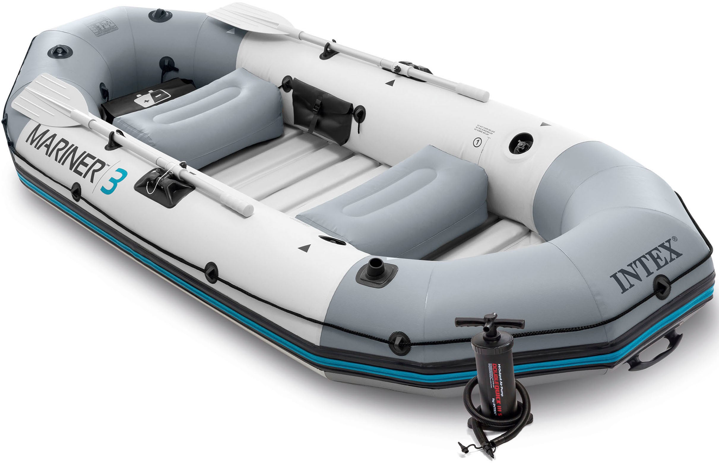 Intex Schlauchboot "Mariner 3", (Set, mit 2 Paddeln und Luftpumpe)