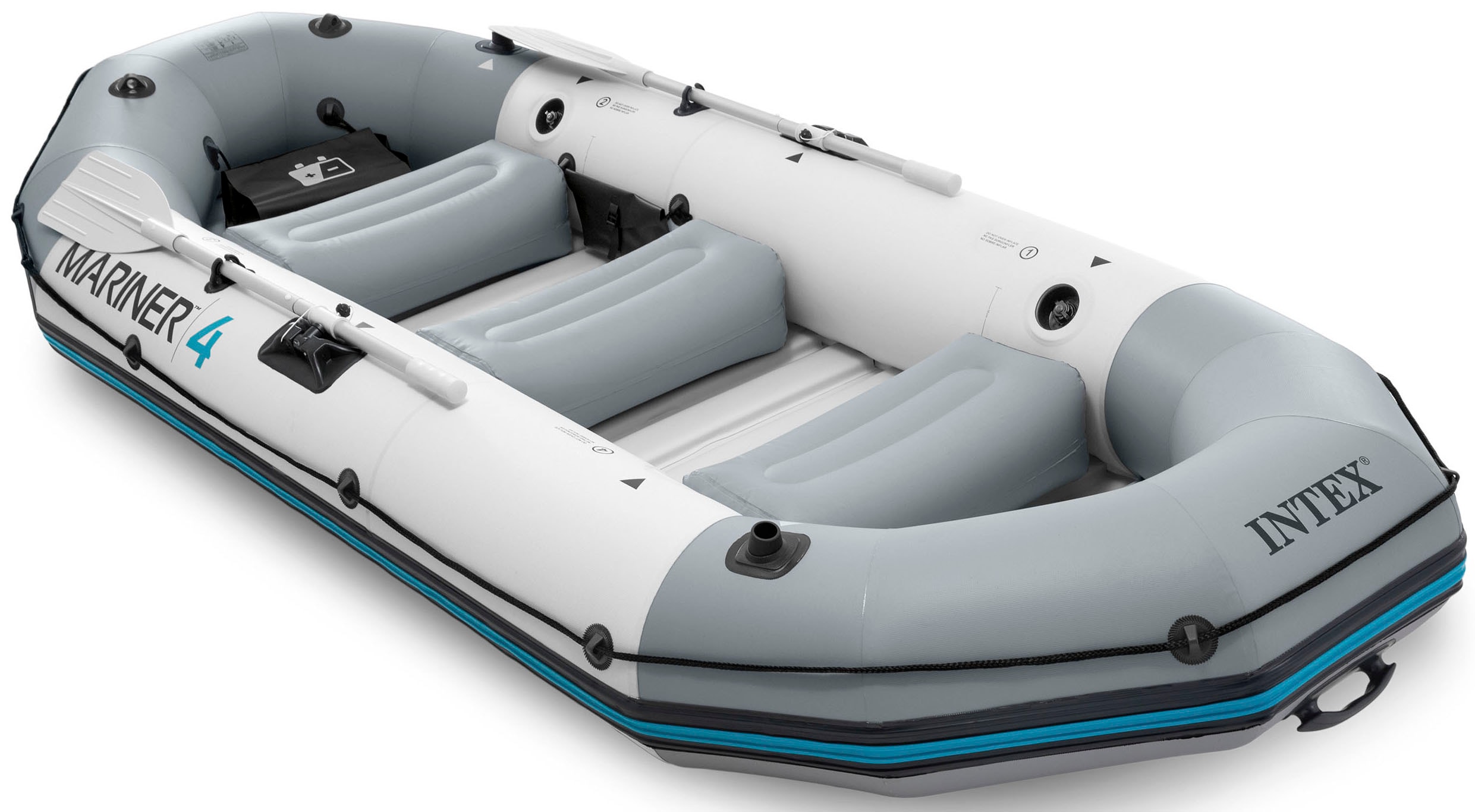 Intex Schlauchboot "Mariner 4", (Set, mit 2 Paddeln und Luftpumpe)