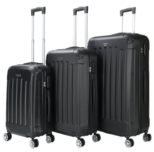 KESSMANN Kofferset ABS Hartschalen Koffer 3 teilig Set Kofferset Reisekoffer groß, 4 Rollen, (Koffer-Set, 3 tlg., Leichtgewicht Rollkoffer mit 360° Rollen Reisen Urlaub Reisekoffer Set), Trolley Gepäckset Hartschalenkoffer Urlaubskoffer Handgepäck Organizer