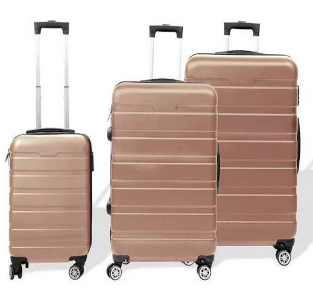 KESSMANN Kofferset "TITAN" 3 Teiliges Kofferset Reisekoffer klein mittel groß rose, 4 Rollen, (Koffer-Set, 3 tlg., Leichtgewicht Rollkoffer 360° Rollen Koffer Reisen Urlaub Trolley), Koffer Hartschalenkoffer Reisekofferset Urlaubskoffer Handgepäck Case