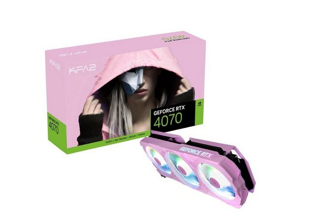 KFA2 GeForce RTX 4070 EX Gamer Pink Grafikkarte (12 GB, GDDR6X, 1x HDMI, 3x DP, Rosa)