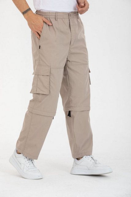 Kendindza Collection Cargohose Herren Zipp Off Cargohose Dehnbund Arbeit Hose Rangerhose Cargo Hose Gummibund elastisch, abnehmbare Beine, 6 Taschen