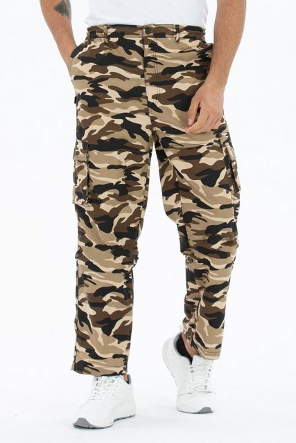 Kendindza Collection Cargohose Zipp Off Cargohose Dehnbund Arbeitshose Feldhose Bundeswehr Cargo Hose elastischer Gummibund, Tarnhose, Bundhose Camouflage