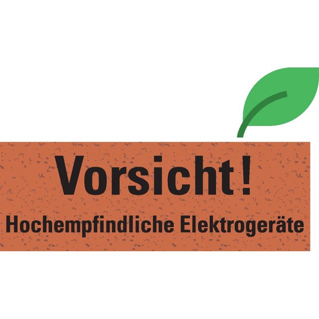 König Werbeanlagen Hinweisschild Warnetikett Hochempfindliche Elektrogeräte, rot, Graspapier, 6/Bo