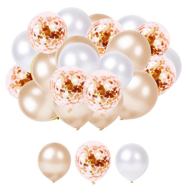 Kopper-24 Folienballon Luftballon Party Set, 50 Luftballons, rosegold