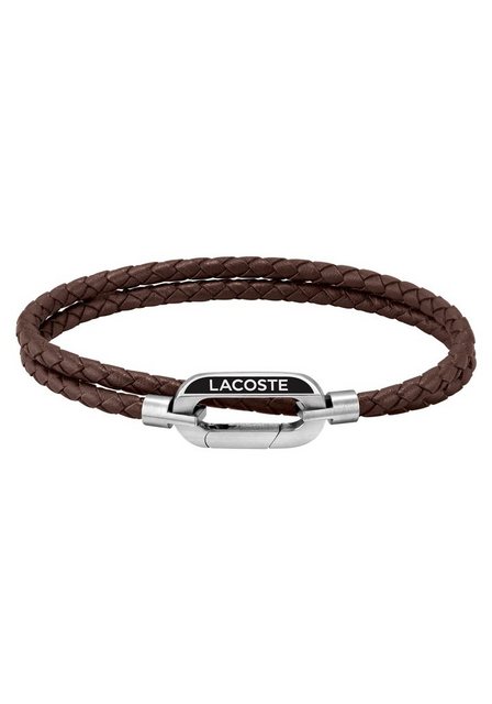 Lacoste Armband Schmuck Edelstahl Armschmuck Lederarmband STARBOARD, mit Lacoste Krokodil - zu Hoodie, Shirt, Polo, Jeans, Jacke, Sneaker!