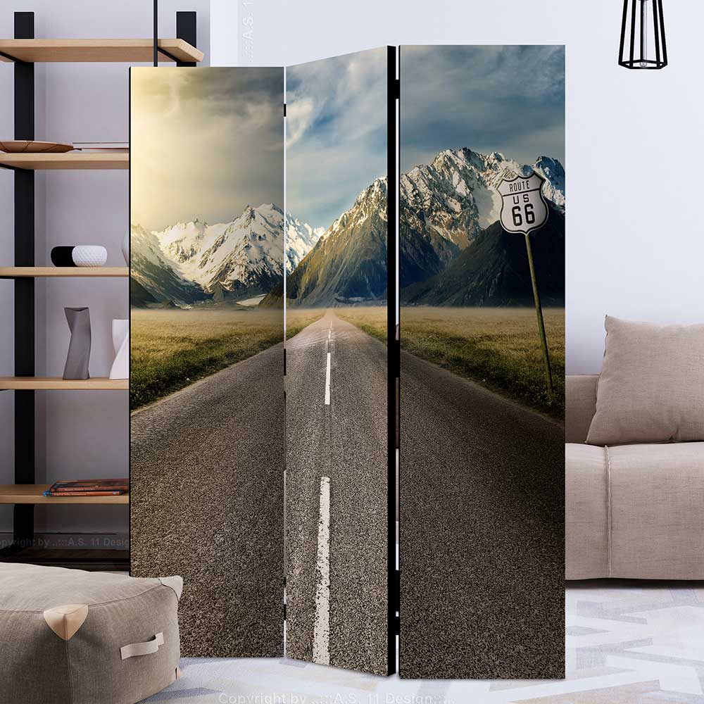 Leinwand Paravent Fotoprint ROUTE 66 Berglandschaft Motiv