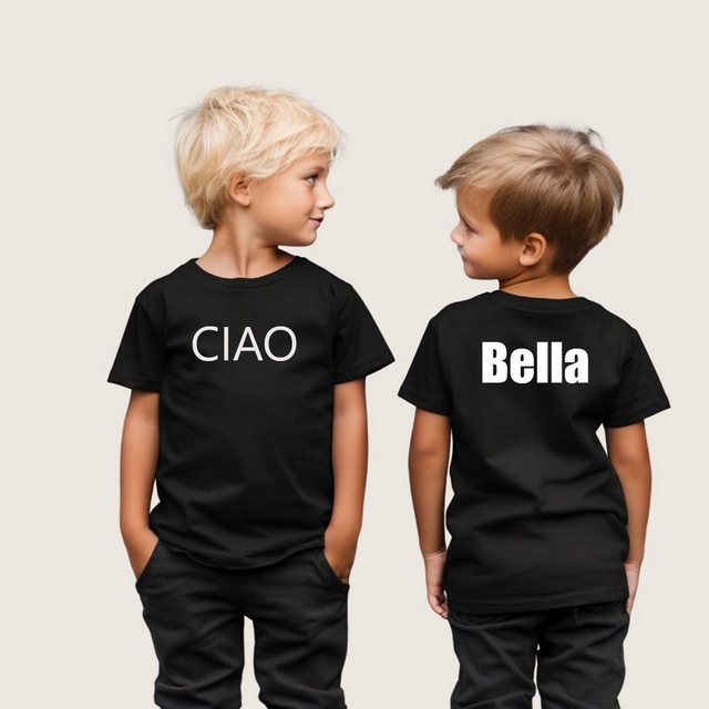 Lounis Print-Shirt Ciao Bella - Kinder T-Shirt - Shirt mit Spruch - Babyshirt Vorder- und Rückseite, Kindermode