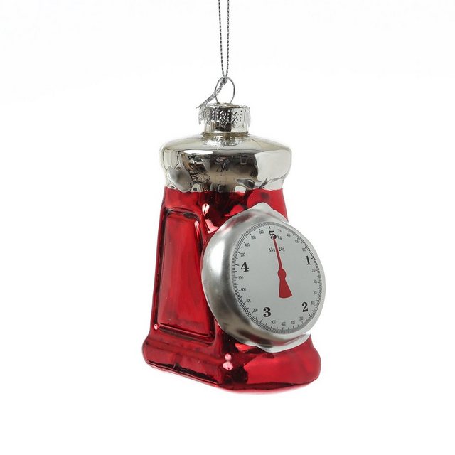 MARELIDA Christbaumschmuck Weihnachtsbaumschmuck Küchenwaage Glas Küchengerät H: 13cm rot