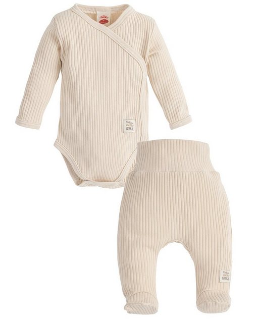 Makoma Erstausstattungspaket Baby Kleidung-Set Wickelbody & Hose mit Fuß Neutral -Harmony- (Set, 2-tlg) 100% Baumwolle