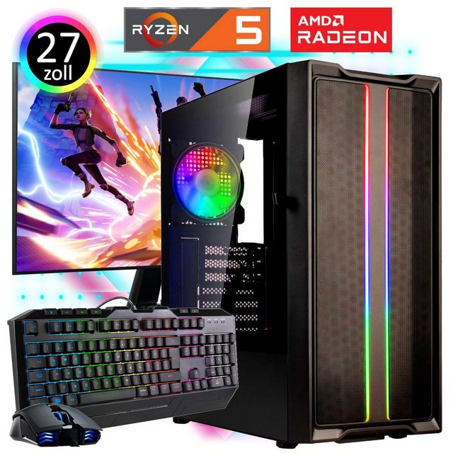 Meinpc Destiny 4600 Set Gaming-PC-Komplettsystem (27,00", AMD Ryzen 5 4600G, 16 GB RAM, 500 GB SSD, Gaming, Gamer)