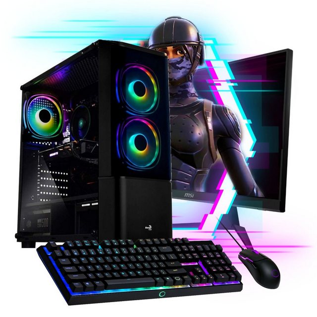 Meinpc Elite Set Ryzen 7 RTX [Quantum] Gaming-PC-Komplettsystem (27,00", AMD Ryzen 7 5700X, Nvidia Geforce® RTX 3060 12GB, 32 GB RAM, 2000 GB HDD, 512 GB SSD, Tastatur Maus Set, Wasserkühlung, Gaming, Gamer, Windows 11 Pro)