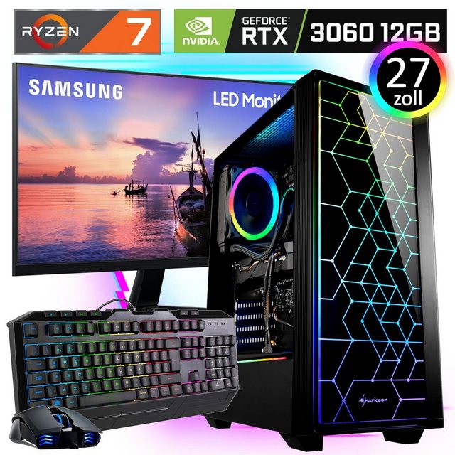 Meinpc Recon Set 5700X RTX [LIT] Gaming-PC-Komplettsystem (27,00", AMD Ryzen 7 5700X, GeForce RTX 3060 12GB, 16 GB RAM, 512 GB SSD, Gamer, Gaming, Windows 11)