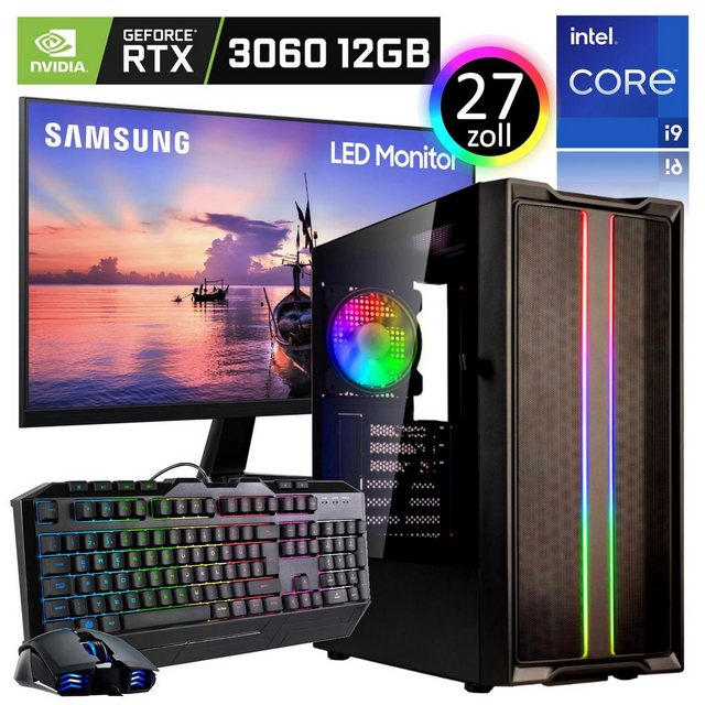 Meinpc Stellar Set i9 RTX 3060 Gaming-PC-Komplettsystem (27,00", Intel Core i9 11900K, Nvidia GeForce RTX 3060 12GB, 32 GB RAM, 500 GB SSD, Gaming, Gamer)