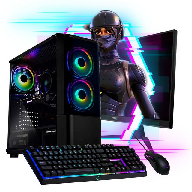 Meinpc Zocker Set 5700 RGB Gaming-PC-Komplettsystem (24,00", AMD Ryzen 7 5700G, Radeon, 32 GB RAM, 500 GB SSD, Gaming, Gamer, Windows 11 Pro, RGB)