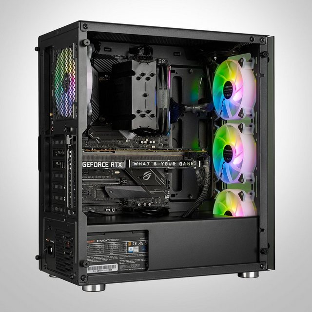 Memory PC Gaming-PC-Komplettsystem (23,60", AMD Ryzen 5 5600X, RTX 4060, 16 GB RAM, 1000 GB SSD)