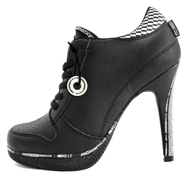 Missy Rockz TIRE ROCKZ black / white High-Heel-Stiefelette Absatzhöhe: 8,5 cm