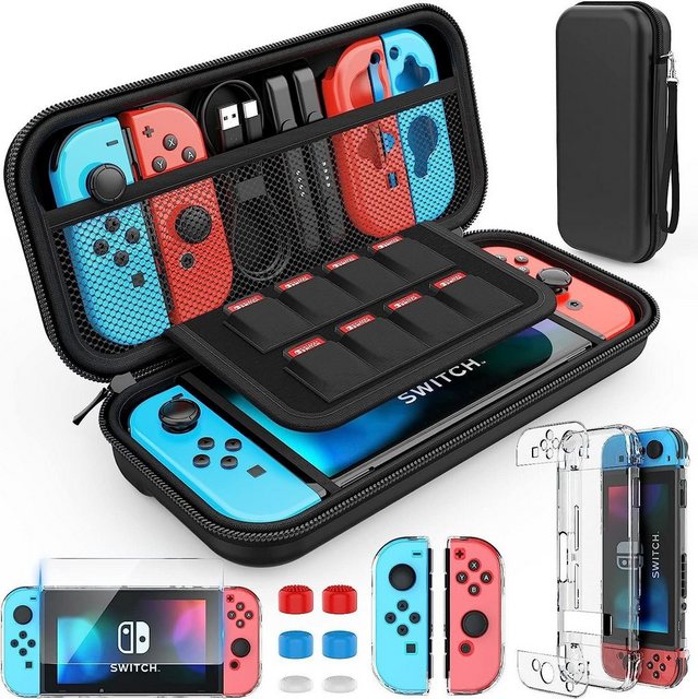 Mutoy Nintendo Switch-Tragetasche, 9-in-1-Beutel, Nintendo-Controller (Switch-Abdeckung Nintendo-Controller, HD Switch Displayschutzfolie für Nintendo Switch Konsolenzubehör)